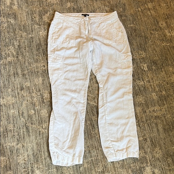 Eileen Fisher white linen blend Pants - size 6P - great condition - Picture 1 of 6